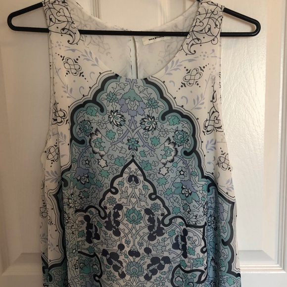BEAUTIFUL SLEEVELESS PRINT TOP💙🤍💚 - Picture 1 of 5